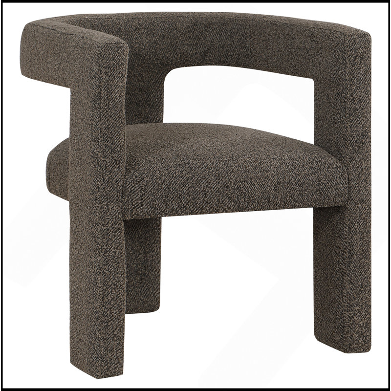 Chaise d'appoint rembourrée 1pc Contemporary Boucle, Brun