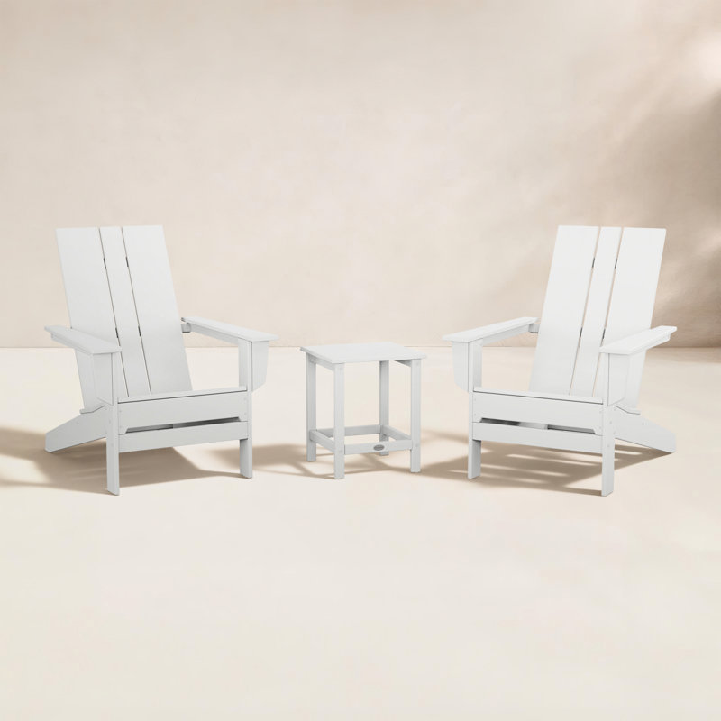 Chaise Adirondack d'extérieur avec table POLYWOOD x, Blanc