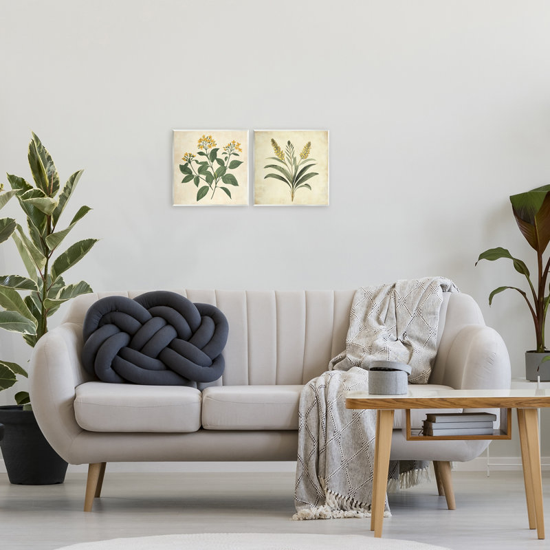 Ensemble de 2 plaques murales vintage boisseaux jaunes et blé, design par Petal Prints Design