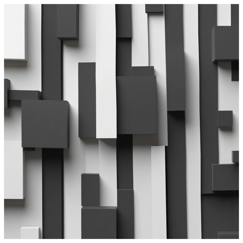Coussins décoratifs rectangulaires noirs et blancs, 14 X 14 pouces