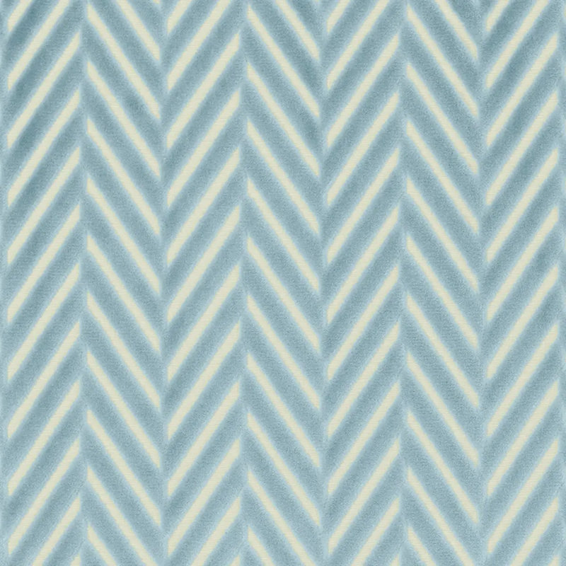 Tissu Regent en velours à chevrons, Turquoise