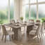Table de salle à manger rectangulaire 71 "pour 6 à 8 personnes - table de cuisine moderne en bois avec pieds robustes et robustes, mobilier de salle à manger résistant aux égratignures, table grise Only)-2039059892