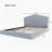 Velvet Upholstered Queen Bed Floor Bed Frame Shell-Shaped Headboard For Bedroom,No Box Spring Needed,Light Blue-1496574800