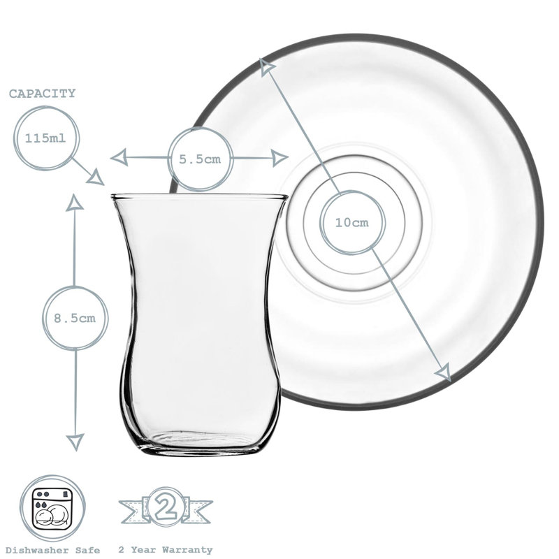 Glass Teacup and Saucer