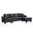 Poco Sectional Sofa, L Shape Upholstered Sofa with Throw Pillows and Cup Holder-1387201605