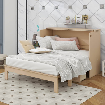Grand lit escamotable avec tiroir, prises et ports USB