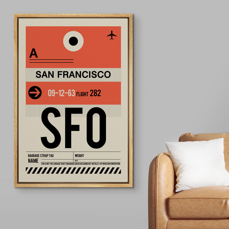IRS02-IDEA4WALL, reproduction d'art sur toile encadrée, affiche de San Francisco, H 24 po x l 16 po x P 1,5 po, Cadre brun