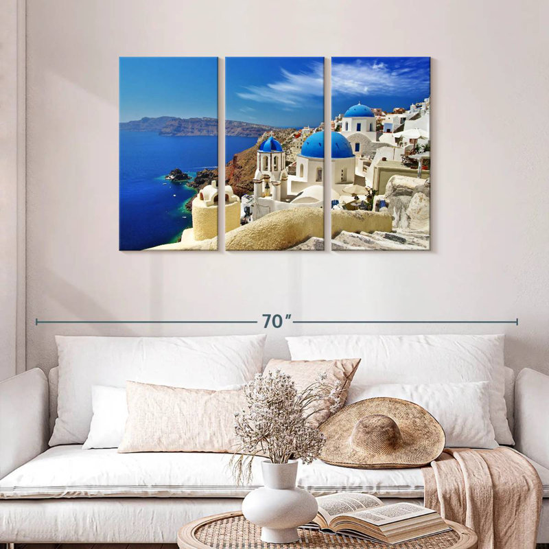 Kavia Santorini Cliffside Caldera, 28" H x 45" W