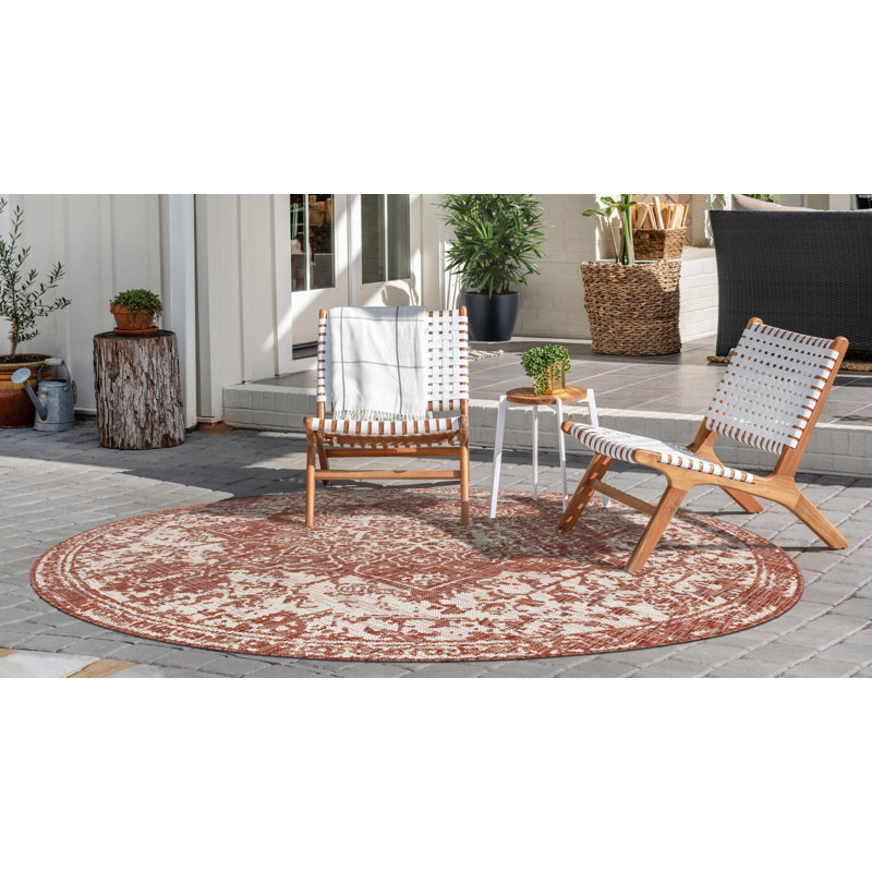 Tapis d'extérieur couleur bronze, Rond 4 pi