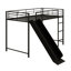 Structure de lit superposé en métal robuste avec glissière intégrée, échelle, clôture et porte-206896602