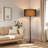 61.4 in. Retro Floor Lamp with Rubberwood Base and Linen Shade, E26 Socket, UL Certified Standing Lamp for Living Room, Bedroom and Reading Nook-1780008158
