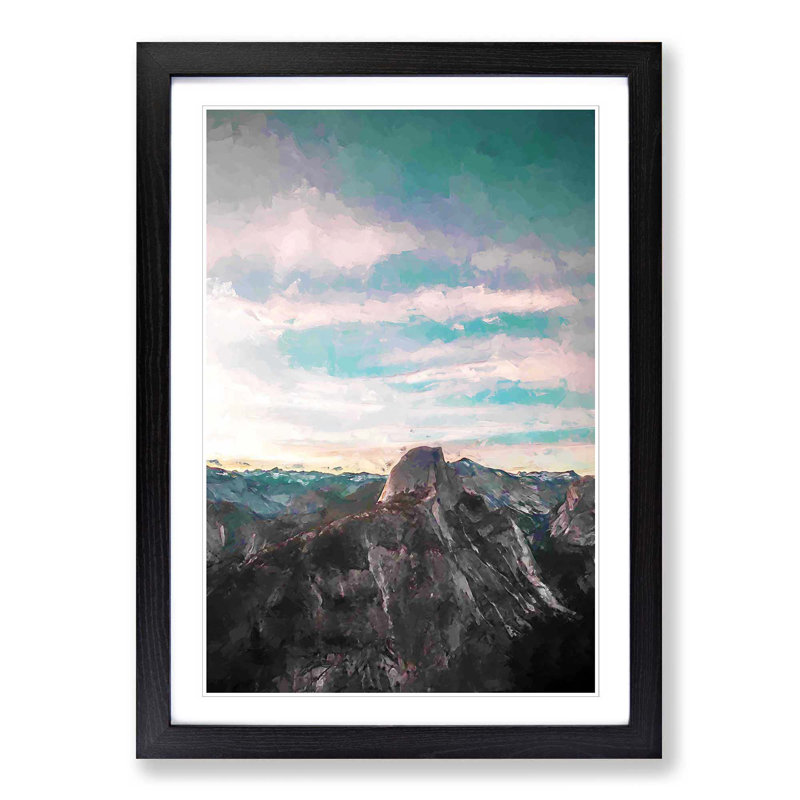 Glacier Point in California - Picture Frame Graphic Art Print, 48cm H x 36cm W x 2cm D, Black Framed