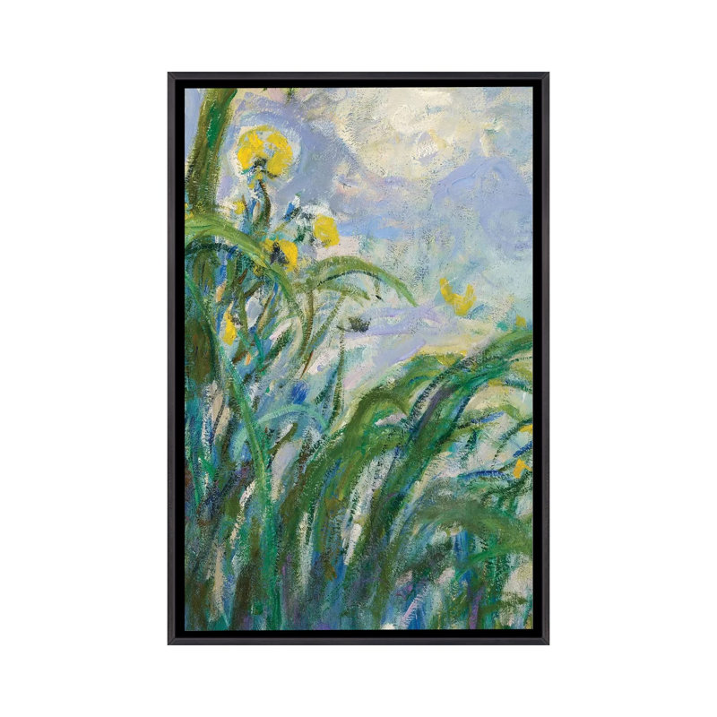 The Iris par J.G. Marques - reproduction d'art, Aucun mat, H 60 po x l 40po x P 1,5 po, Toile avec cadre noir patiné