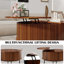Table basse 31,5 "avec rangement surélevé - Table basse moderne en noyer cannelé de style Mid-Century pour petits salons