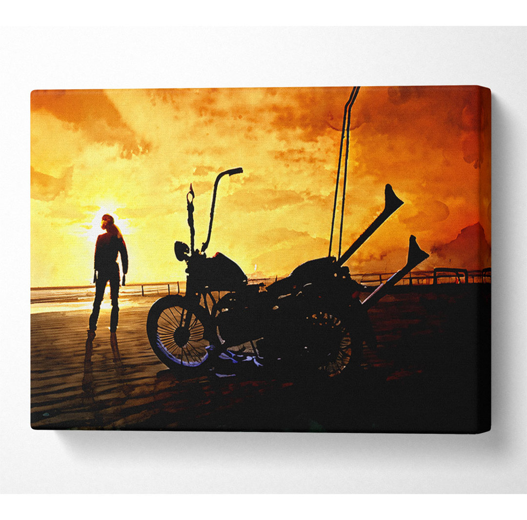 Harley Davidson Sonnenuntergang - Druck