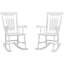 Ensemble de 2 chaises berçantes d'extérieur en bois pour le jardin, le patio et le balcon-1764509364