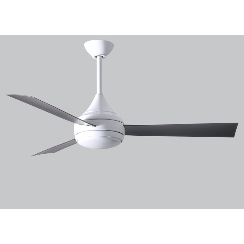 Donaire 52'' Ceiling Fan with LED Lights, Gloss White, Brushed Bronze