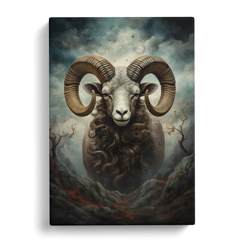 Ram Sheep Romanticism - Wrapped Canvas