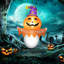 Autocollant de fenêtre d'extérieur gonflable d'Halloween 3,4 pi Outsunny