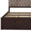 Grand lit plateforme en bois avec tête de lit, 4 tiroirs et range-chaussures, construction en pin massif, assemblage facile, espresso-1929605944