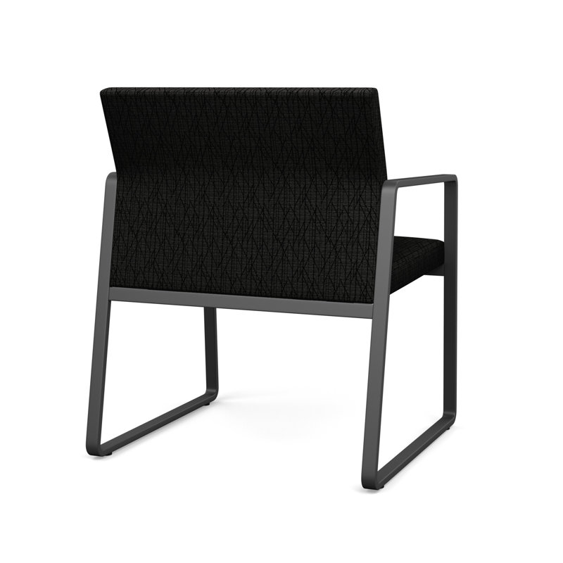 Chaise d'invité surdimensionnée Gansett, Anthracite, Portes ouvertes en tissu noir