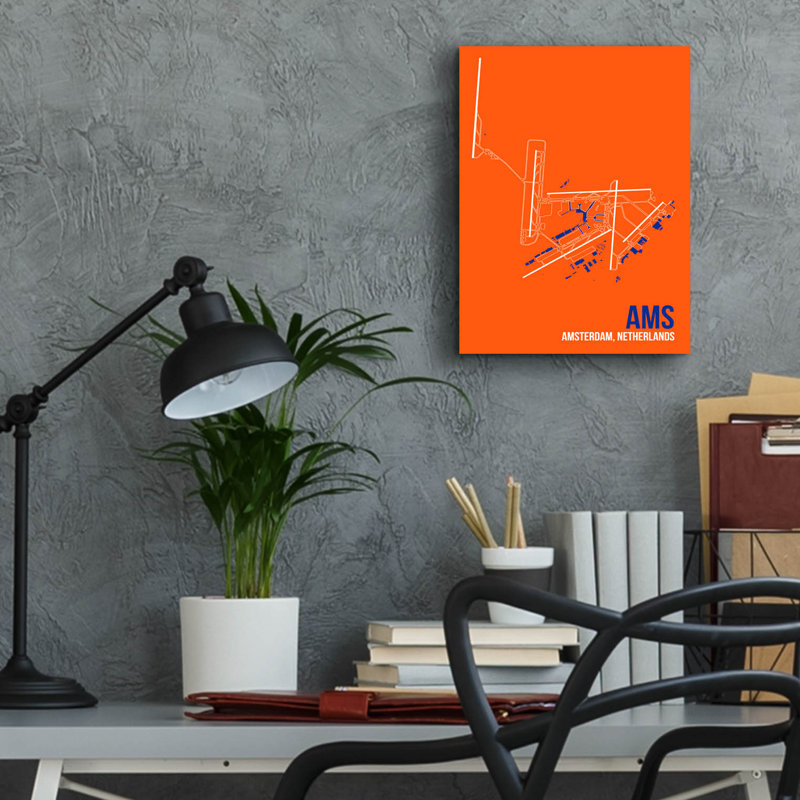Art de verre acrylique «AMS» par O8 à gauche, H 16 po x l 12 po x P 0,13 po