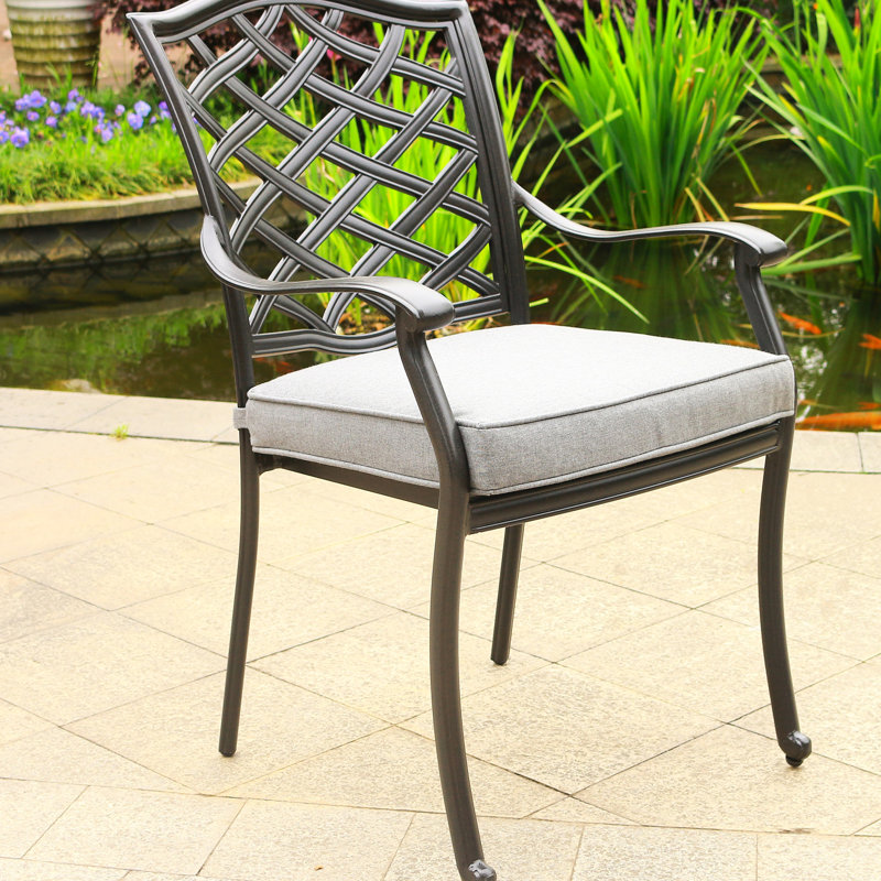 Chaises de salle à manger d'extérieur confortables avec coussins - de 2, coussin de chaise moderne en aluminium 2 pour patio