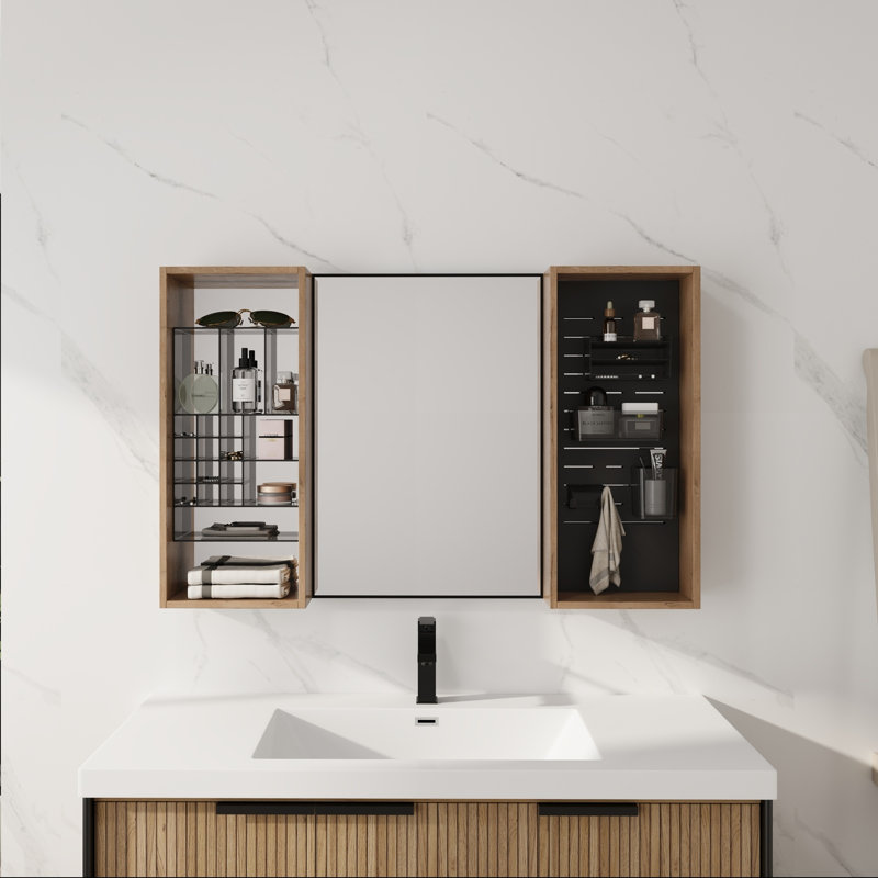 Miroir de salle de bain avec rangement