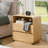 25" H Modern Nightstand with Charging Station, 2-Drawer Wood End Table with Curved Design-1917340987