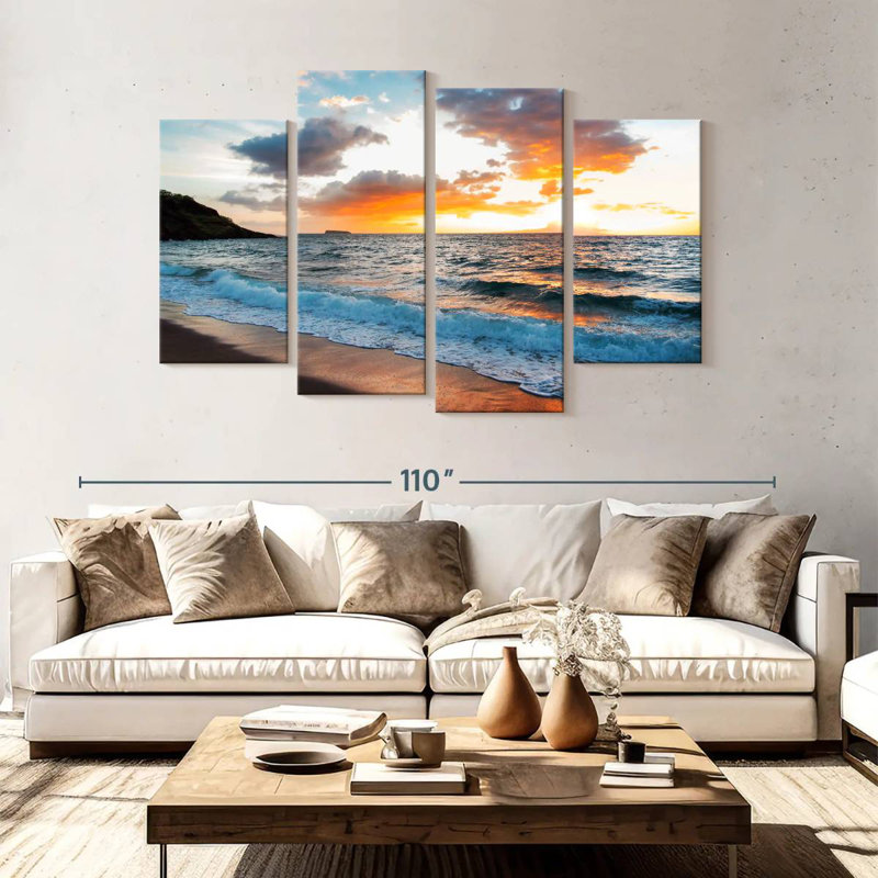 Gillard Maui Gillard coucher de soleil, H 54 po x l 84 po