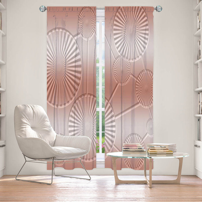 La paire de rideaux obscurcissant en polyester Biniam filtre la plupart des rideaux de lumière, Gris / Rose