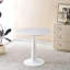 Ensemble de salle à manger 1 + 4,5 pièces, table de salle à manger à pieds en métal Mid-Century pour 4-6 personnes avec plateau en MDF, table de salle à manger à piédestal, table basse de loisirs, ensemble blanc