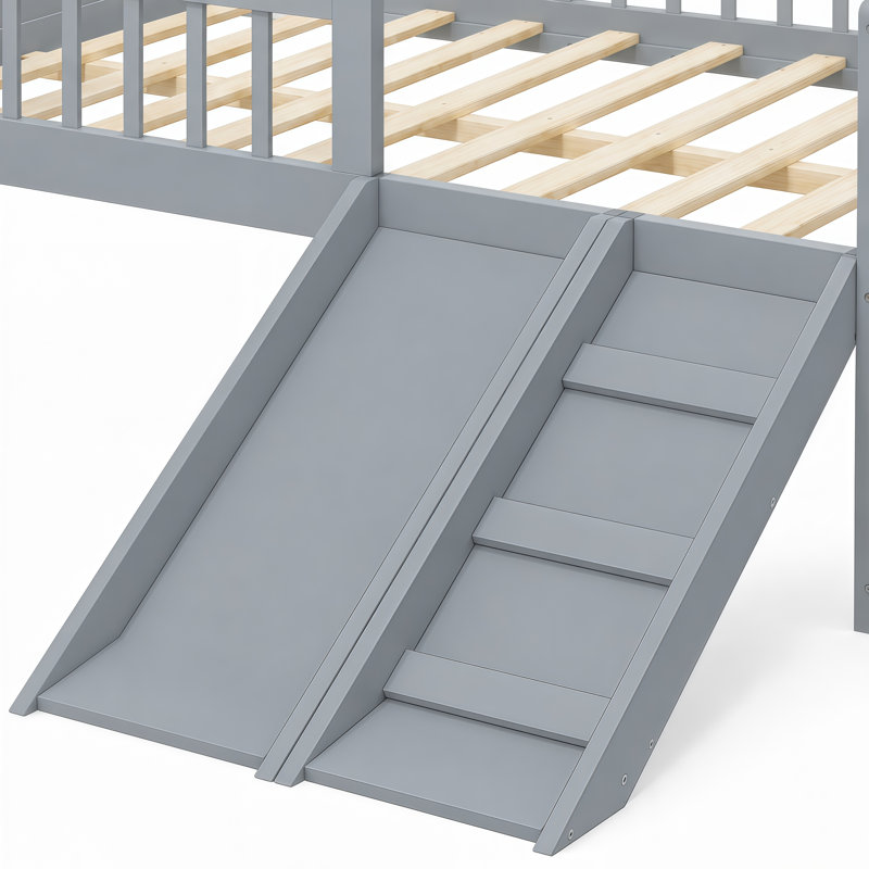 Mason Solid Wood Loft Bed, Full, Grey