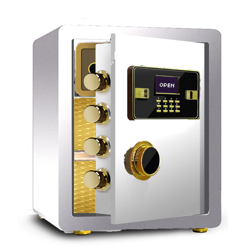 Digital Keypad Depository Safe with Dual-Lock Safe, White