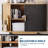 40" Sideboard Buffet Cabinet with Storage, Fluted Sideboard Buffet with Sliding Door, Bar Cabinet Console Table for Living Dining Room Kitchen Hallway Entryway