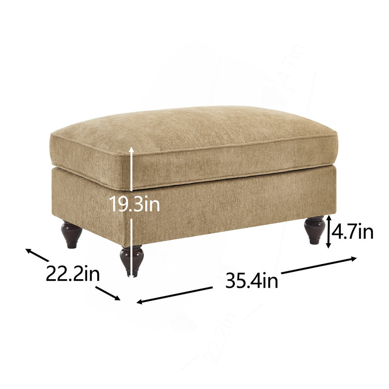 Ottoman Chenille(Only One Ottoman), Light Coffee