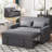 Modern Linen Upholstered Reclining Sleeper Sofa Bed-1375822765