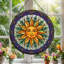 Panneau de vitrail Sun Face ， 7,8H-520025521