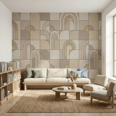 Papier peint géométrique amovible Arches Art Deco