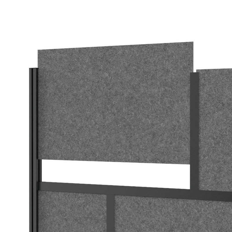 Mur modulaire avec cadre Harmony, Noir/gris,  H 70 po x L 70 po