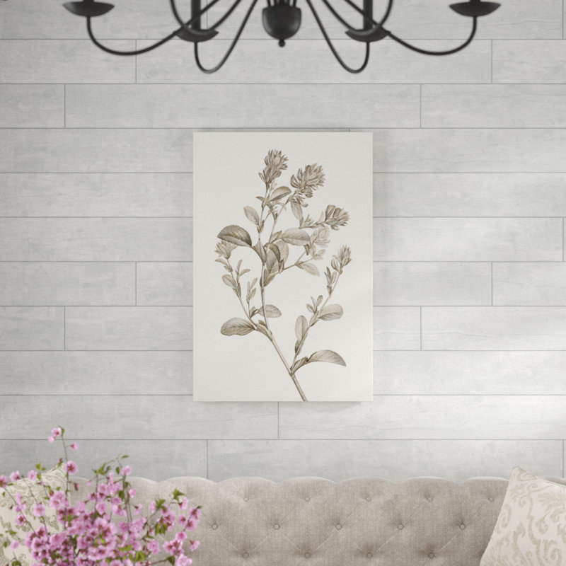 «Neutral Botanical Study II», peinture sur toile, H 36 po x l 24 po x P 1,25 po, Toile tendue
