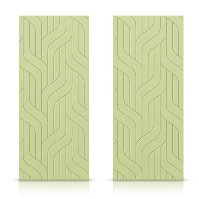 Porte de placard coulissante à panneaux, Vert sauge, 84 po x 96 po