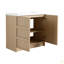 Meuble-lavabo sur pied 36 po avec lavabo en résine et 2 portes d'armoire à fermeture en douceur, contreplaqué (KD-PACKING)