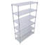Étagère à 6 niveaux en fil métallique robuste - capacité de 6 000 lb. Support de rangement certifié NSF avec roulettes et doublures de tablettes pour l'organisation de garage, de cuisine et d'entrepôt commercial.