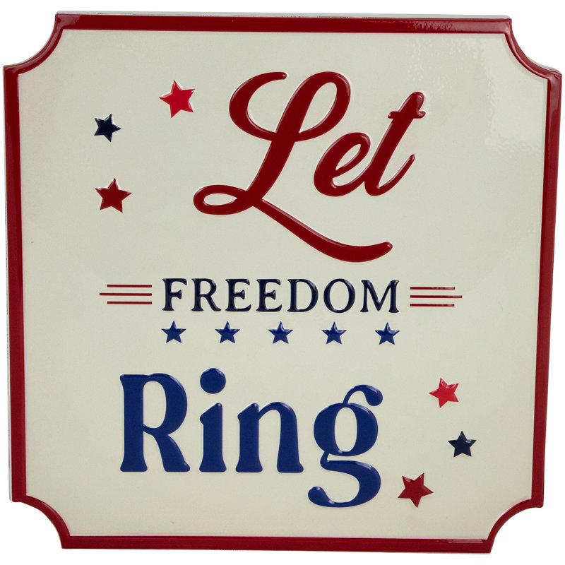 Patriotic Red White and Blue Metal Wall Sign