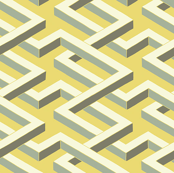 Luxor Geometric Wallpaper Roll, Green