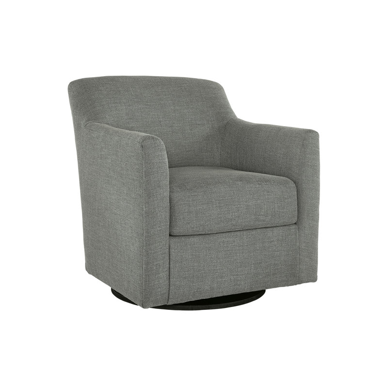 Bradney Upholstered Swivel Armchair, Smoke Fabric