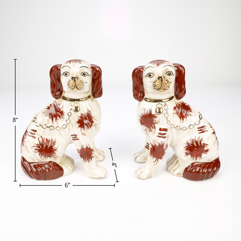 Saunders 8" Staffordshire Dog Pair, Brown
