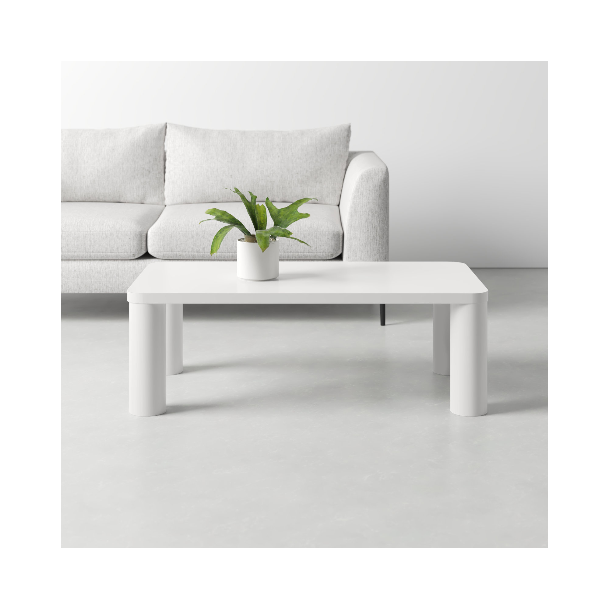 Patricio Single Coffee Table, White, 16.14" H x 48.03" L x 25.98" W