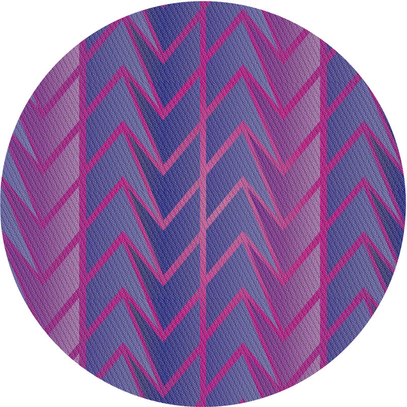 Chevron Indoor Rug, Round 6'